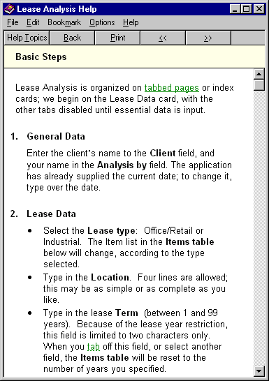 Lease Analysis Help - Basic Steps topic